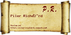 Piler Richárd névjegykártya